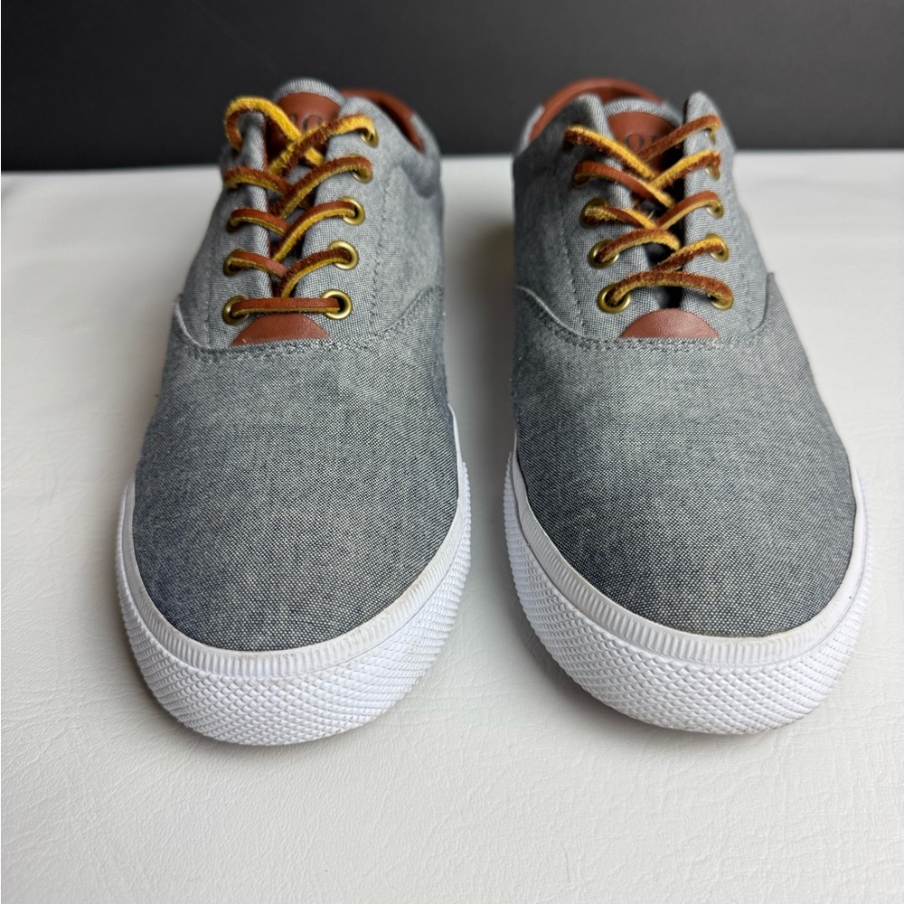 Polo Ralph Lauren Gray Sneakers with Red Logo - Picture 7 of 8